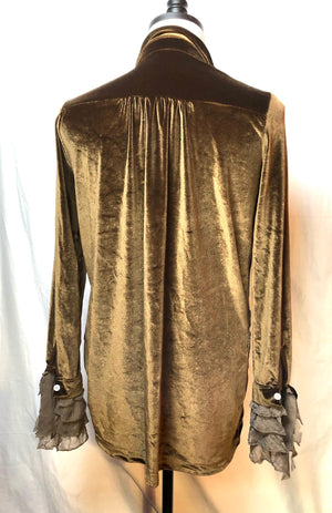 Men's Stretch Gold Velvet Shirt