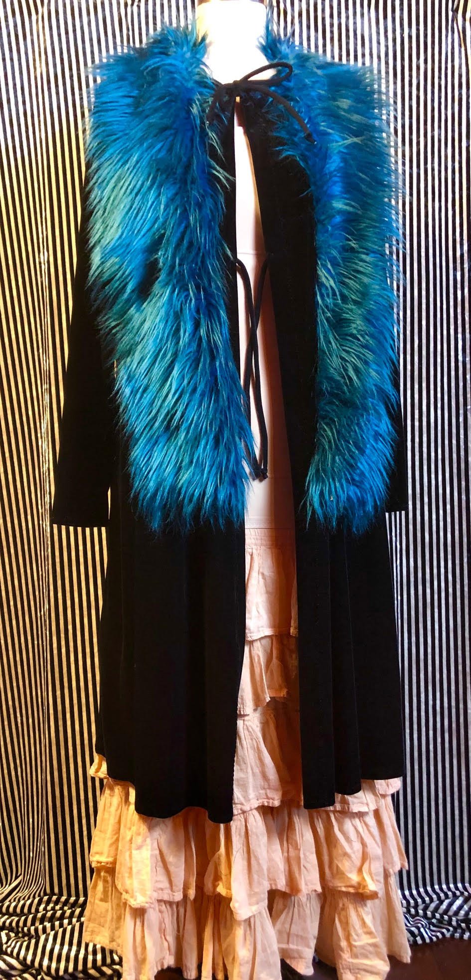 Black Jacket w/ Turquoise Fake Fur