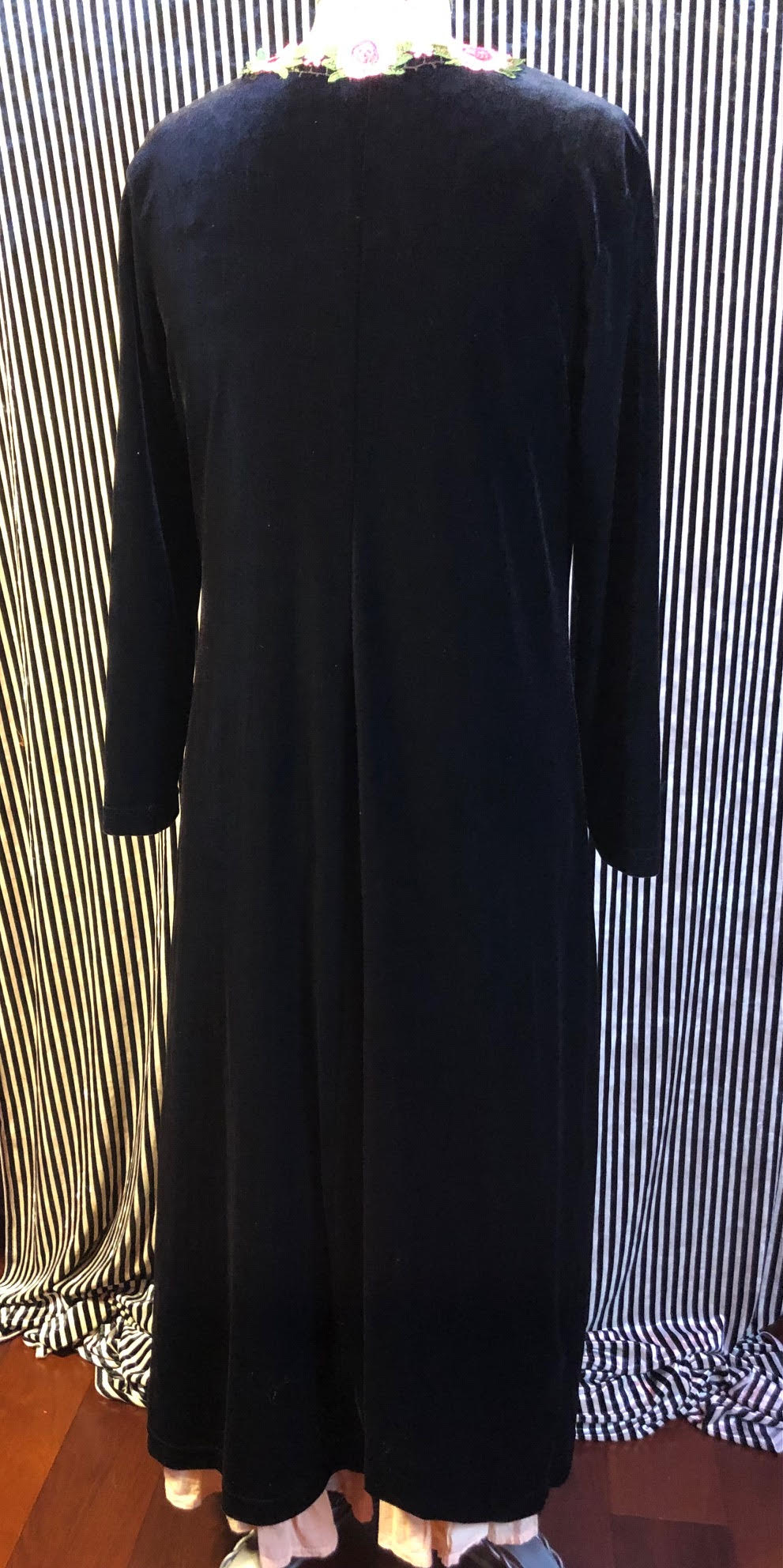 Long Black Velvet Jacket Dress