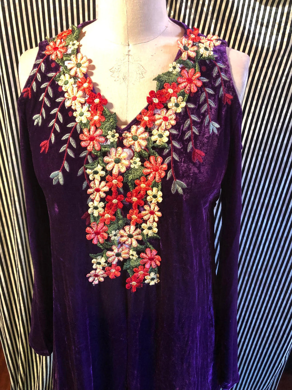 Long Purple Velvet Dress