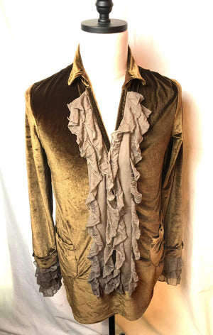 Men's Stretch Gold Velvet Shirt